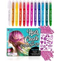 Purple Ladybug 12 Tizas para el Pelo para Niñas - Set Tatuajes Temporales y Purpurina Corporal - Tinte de Pelo Temporal…
